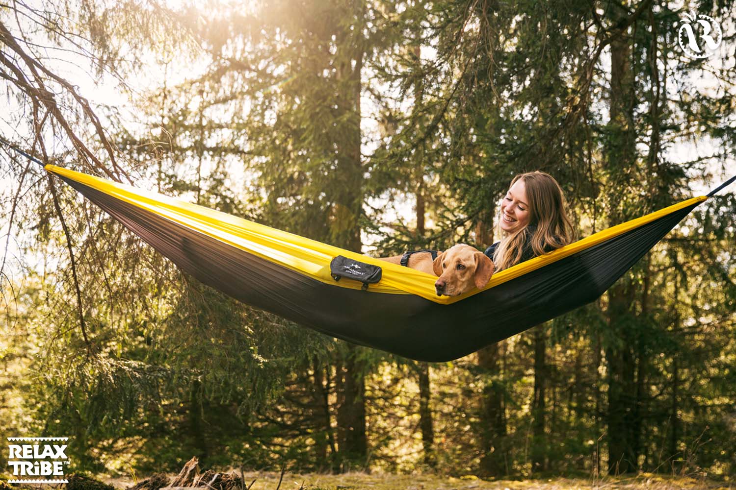 adventure-yellowstone-single-portable-travel-hammock-outdoor-camping-black-yellow-forest-trees