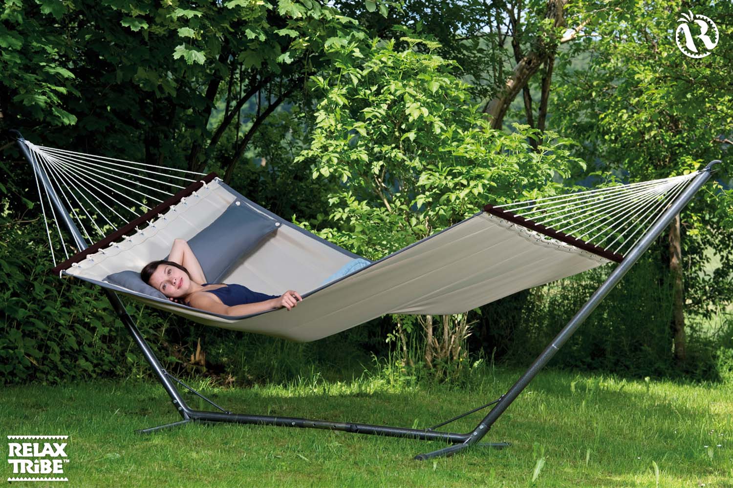 american-dream-sand-double-xl-padded-hammock-with-bars-pillow-beige-grey-garden-metal-stand