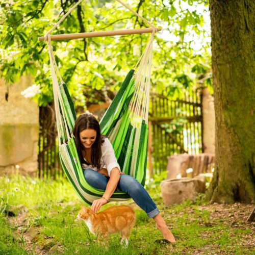 Brasil Oliva: Cadeira Suspensa XL [1-2p] Algodão Reciclado+Madeira FSC /Feita à Mão - Image 3