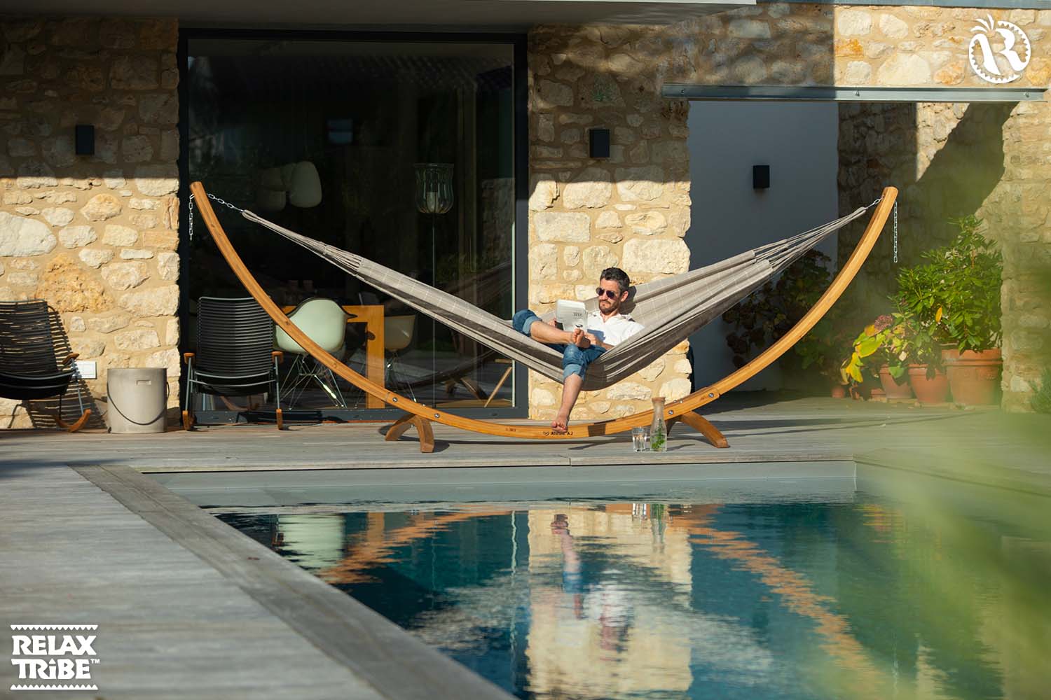 brisa-almond-weatherproof-hammock-home-garden-handmade-greige-taupe-grey-pattern-wood-stand-pool-patio