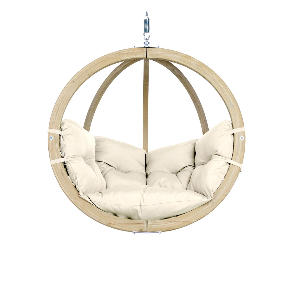 Globo Chair Natura: Cadeira Suspensa [1p] Madeira FSC [Casa&Jardim]+Almofadão de Exterior