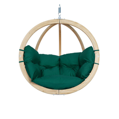 Globo Chair Verde: Cadeira Suspensa [1p] Madeira FSC [Casa&Jardim]+Almofadão de Exterior