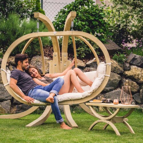 Globo Royal Chair Natura: Cadeirão Suspenso XL [2/3p] Madeira FSC [Casa&Jardim]+Almofadão de Exterior - Image 4