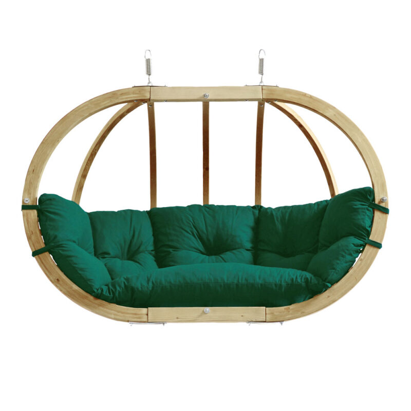 Globo Royal Chair Verde: Cadeirão Suspenso XL [2/3p] Madeira FSC [Casa&Jardim]+Almofadão de Exterior