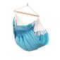 Habana Azure: Eco-Lounger/Cadeira Suspensa 100%Algodão Bio+Madeira FSC /Feita à Mão [Turquesa+tons Azul/padrões]