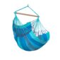 Habana Lagoon: Eco-Lounger/Cadeira Suspensa 100%Algodão Bio+Madeira FSC /Feita à Mão [Turquesa+tons Azul]