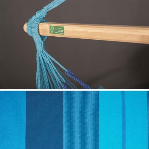 Habana Lagoon: Eco-Lounger/Cadeira Suspensa 100%Algodão Bio+Madeira FSC /Feita à Mão - Image 4