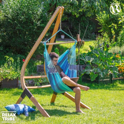 Habana Lagoon: Eco-Lounger/Cadeira Suspensa 100%Algodão Bio+Madeira FSC /Feita à Mão - Image 3