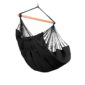 Habana Onyx: Eco-Lounger/Cadeira Suspensa 100%Algodão Bio+Madeira FSC /Feita à Mão [Preta]