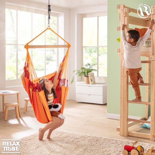 Habana Volcano: Eco-Lounger/Cadeira Suspensa 100%Algodão Bio+Madeira FSC /Feita à Mão - Image 3