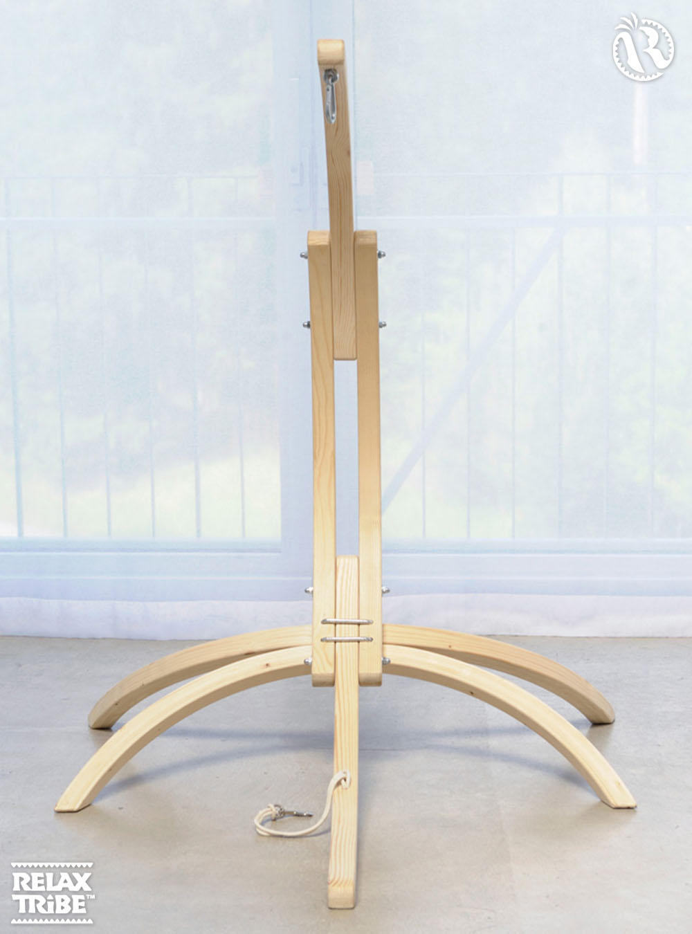hippo-fsc-wood-stand-for-cradle-baby-hammock-indoor