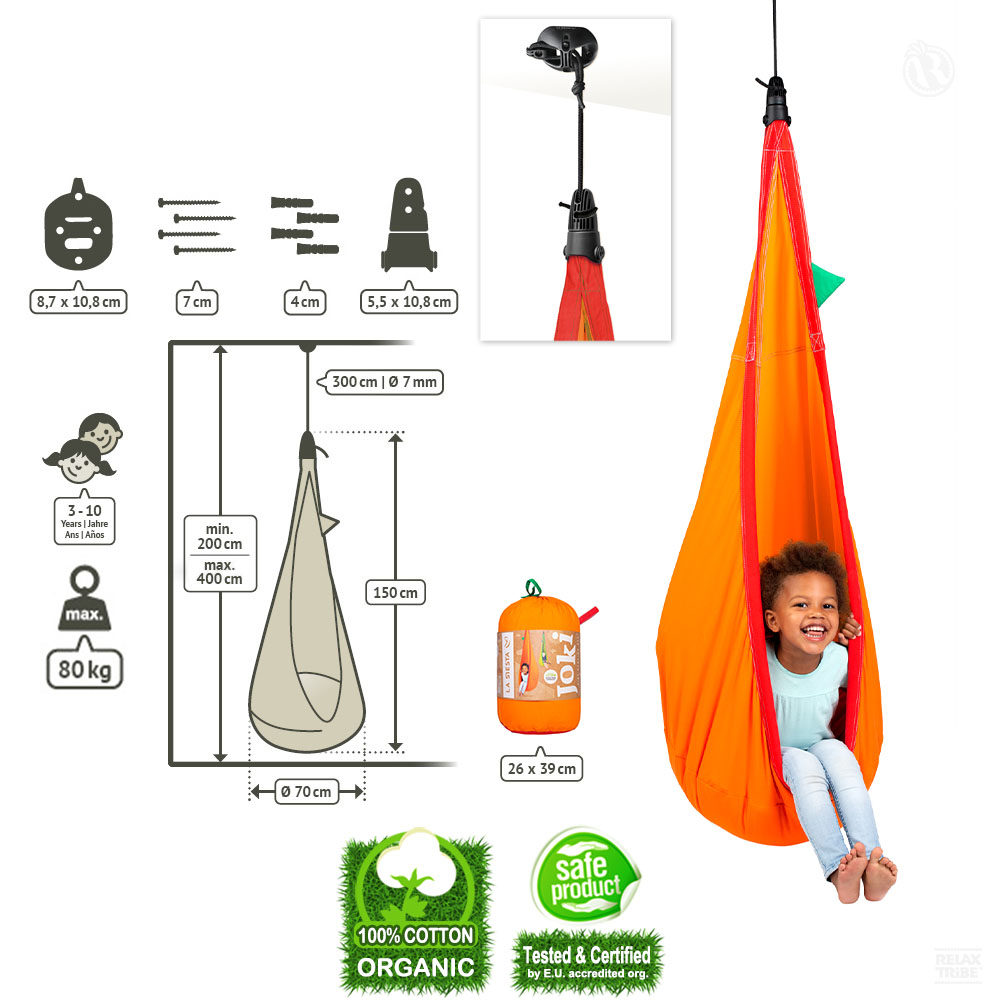 joki-foxy-kids-hanging-nest-chair-pure-organic-cotton-with-suspension-and-pillow-orange-red-detail-spec