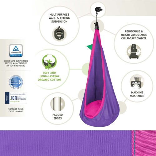 Joki Lilly: Ninho/Cadeira Suspensa p/ Criança [100%Algodão Bio] c/ Almofada+Suspensão - Image 3