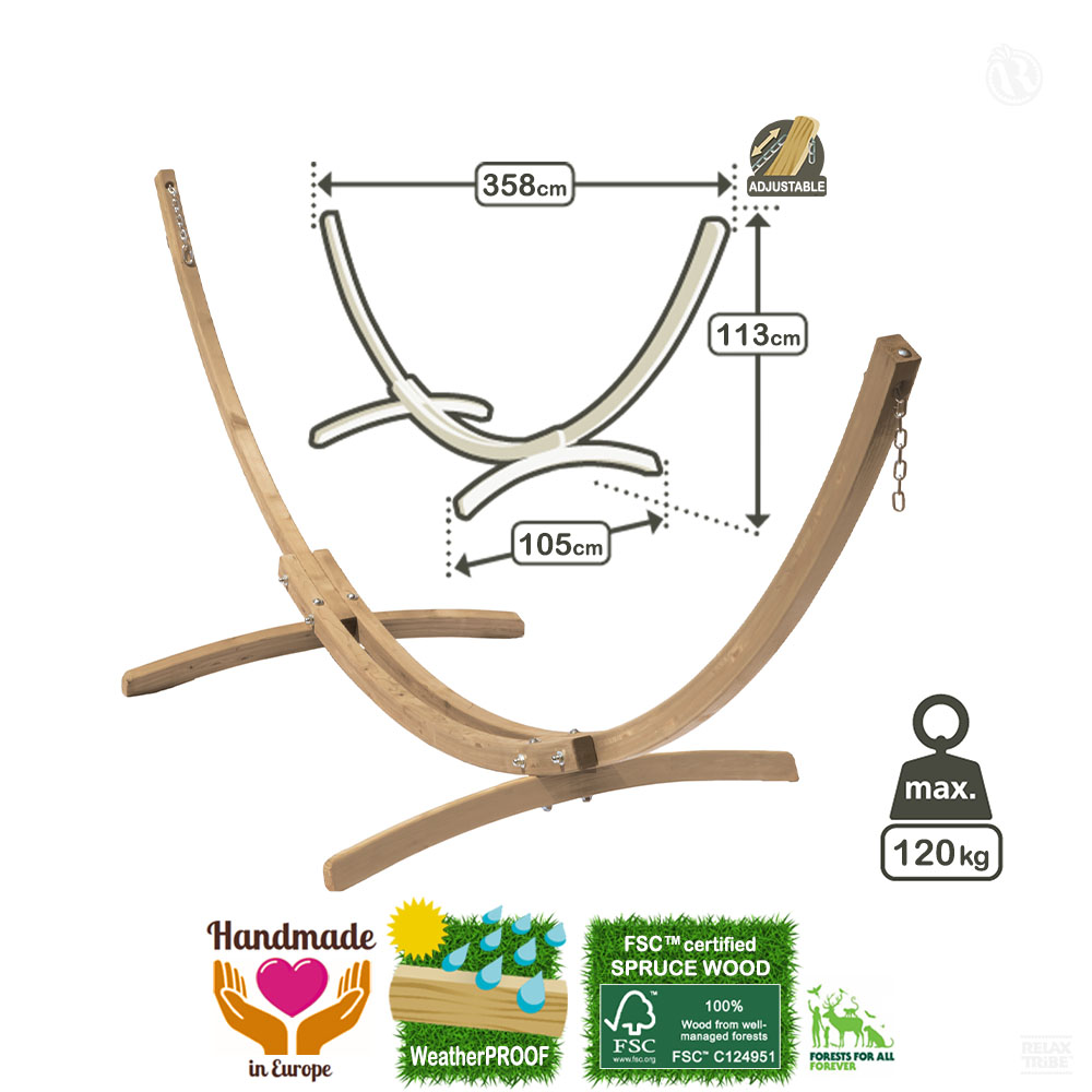 kronos-fsc-wood-stand-for-hammock-length-270-320cm-max-120kg-home-garden-weatherproof-natural-detail-spec