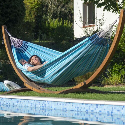 Modesta Azure: Eco-Cama de Rede XXL 100%Algodão Bio /Feita à Mão - Image 3