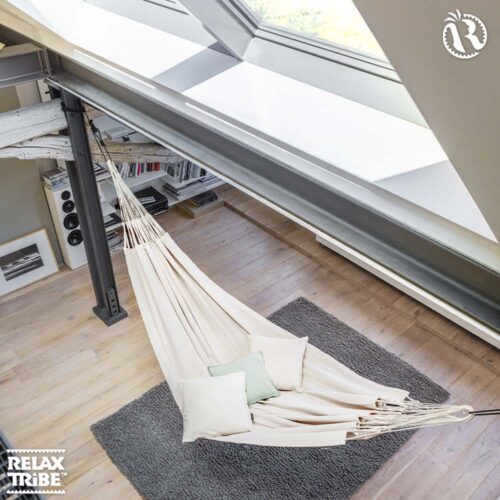 Modesta Latte: Eco-Cama de Rede XL 100% Algodão Bio /Feita à Mão - Image 2