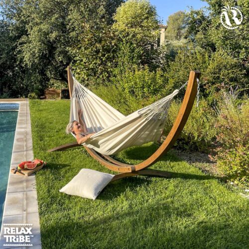 Modesta Latte: Eco-Cama de Rede XL 100% Algodão Bio /Feita à Mão - Image 3