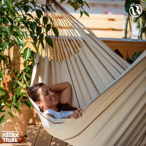 Modesta Nougat: Eco-Cama de Rede XXL 100%Algodão Bio /Feita à Mão - Image 2