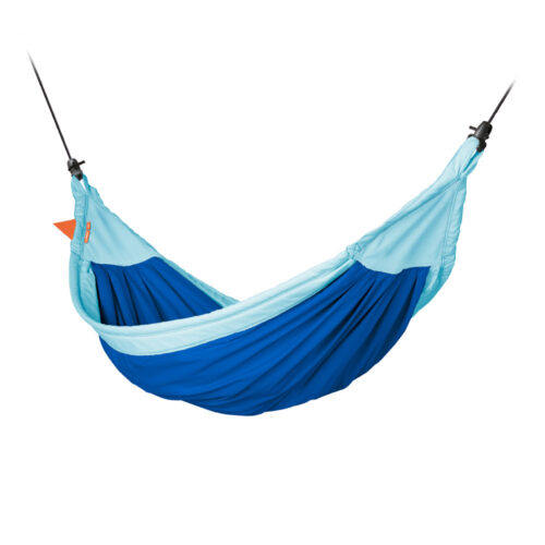 Moki Dolphy: Cama de Rede p/ Criança [100%Algodão Bio] c/ Suspensão [máx.80kg/TÜV certificada] Azul+Turquesa claro