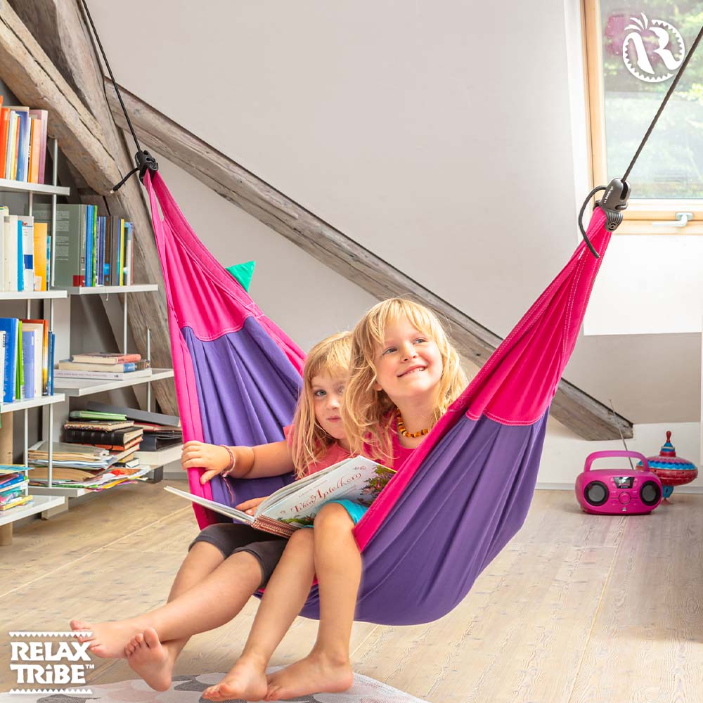 moki-lilly-kids-hammock-pure-organic-cotton-with-suspension-max-80kg-purple-pink-fuchsia-playroom