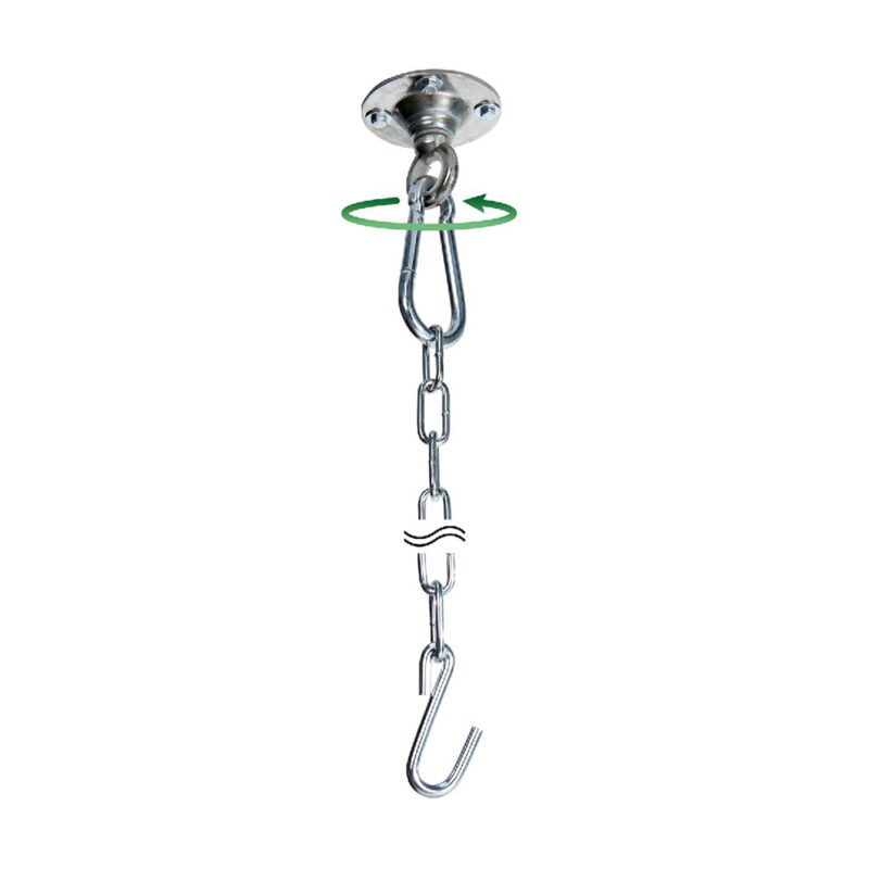 Power Hook: Kit Rotativo c/ Mosquetão p/ Fixação+Suspensão+Extensão [Cadeira Suspensa] Prateado