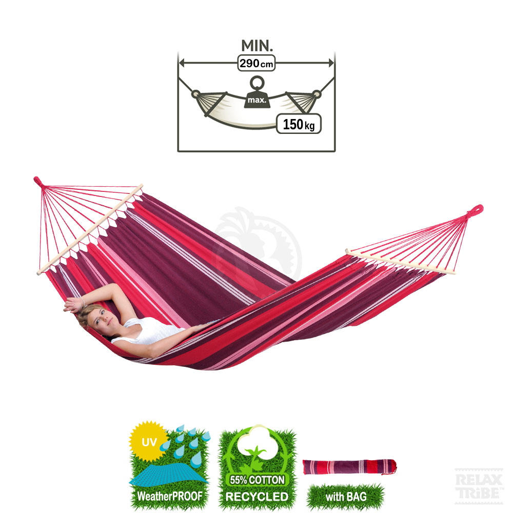 samba-fuego-double-xl-weatherproof-hammock-with-bars-red-bordeaux-detail-spec