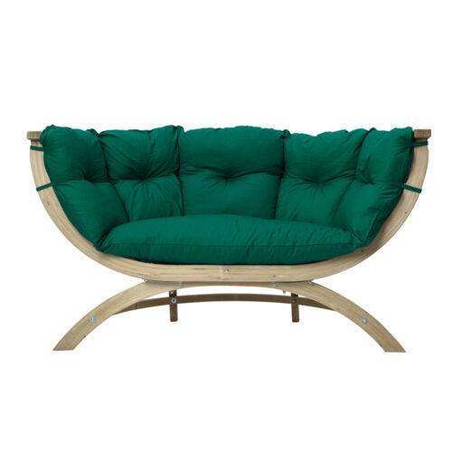 Siena Due Verde: Sofá Lounge XL [2/3p] de Madeira FSC [Casa&Jardim]+Almofadão de Exterior
