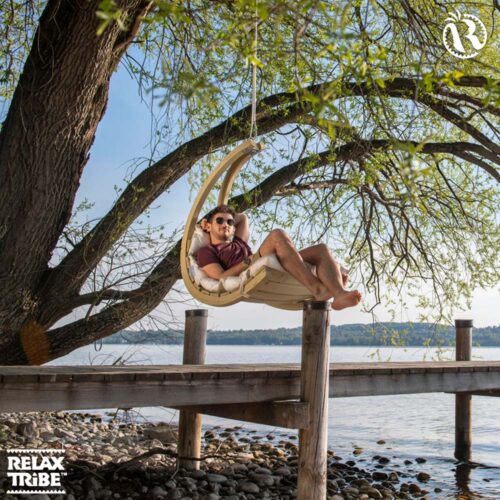 Swing Chair Creme: Cadeira Suspensa p/ Exterior [1p] Madeira FSC c/ Colchonete [Casa&Jardim] - Image 3