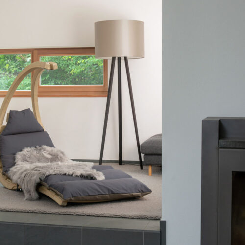 Swing Lounger Anthracite: Espreguiçadeira/Chaise Longue Suspensa p/ Exterior [1p] Madeira FSC c/ Colchonete [Casa&Jardim] - Image 4