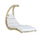 Swing Lounger Creme: Espreguiçadeira/Chaise Longue Suspensa p/ Exterior [1p] Madeira FSC c/ Colchonete [Casa&Jardim] Branca/Cru