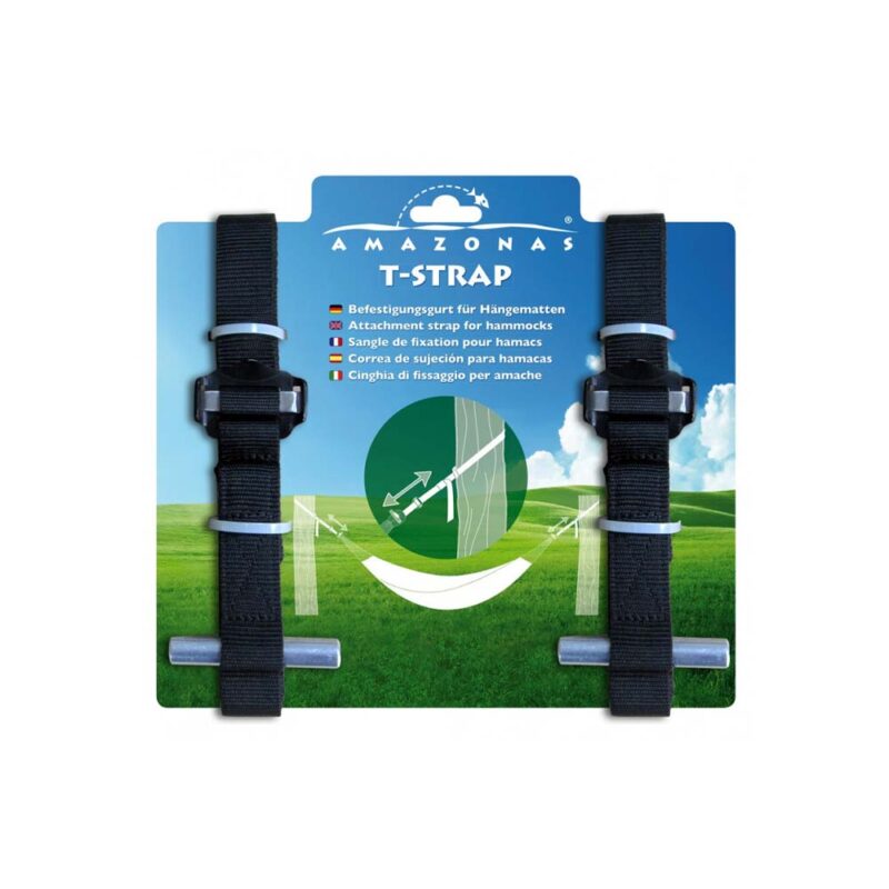 T-Strap: Sistema de Suspensão Ajustável c/ Cintas Protetoras de Árvores [p/ Cama de Rede] Exterior/Campismo /Preto