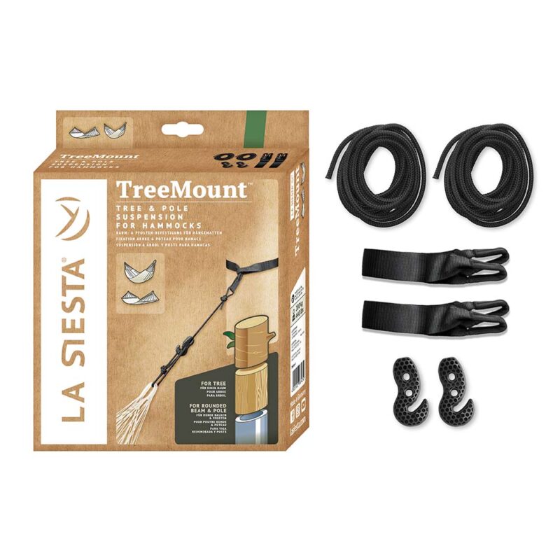 TreeMount Black: Kit Susp. Ajustável p/ Cama de Rede [Poste/Árvore-protetor] Casa&Jardim [Preto]